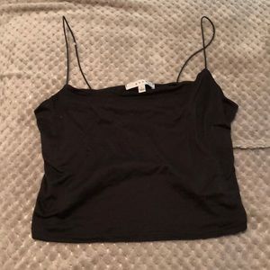 Black crop tank top